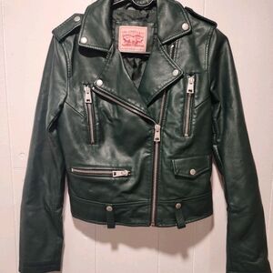 Levi's Women's Green Leather Jacket